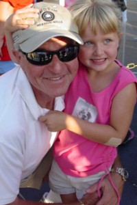 Jim Coleman and granddaughter Emma in 2000